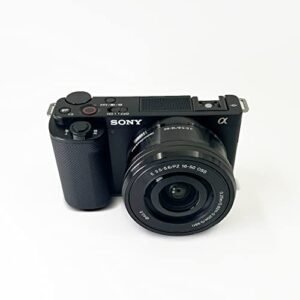 sony alpha zv-e10 – aps-c interchangeable lens mirrorless vlog camera kit – black (renewed)