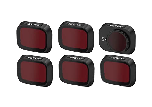 Skyreat ND Filters Set for DJI Mini 3 / Mini 3 Pro Accessories,6-Pack (CPL,ND8,ND16,ND32,ND64,ND128) (Aluminum Version)