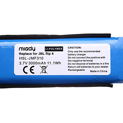 Miady Replacement Battery for JBL Flip 4 and JBL Flip 4 Special Edition, Fits JBL GSP872693 01, 3000mAh 11.1Wh