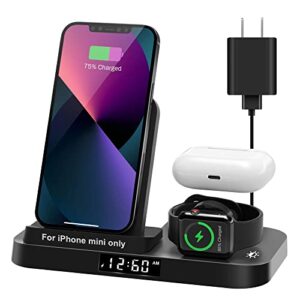wireless charging station, slitinto 3 in 1 wireless charger stand for iphone 14/13/12 pro max/xr/xs, wireless charging dock pad for apple watch 8/7/6/5/4/3/2/se, airpods 3/2/pro