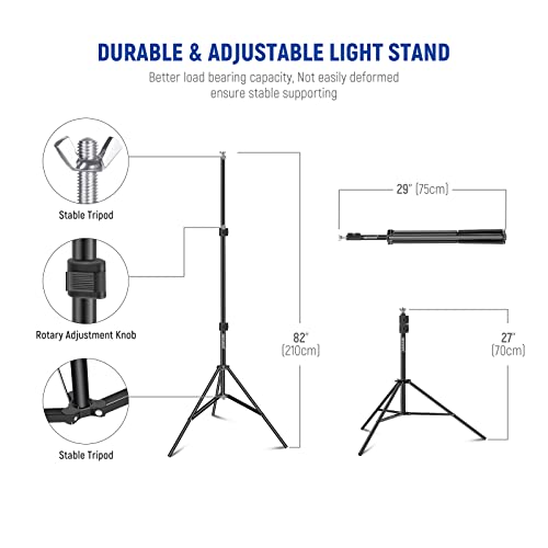 NEEWER Backdrop Stand 10ft x 7ft, Adjustable Photo Studio Backdrop Support System for Wedding Parties Background Portrait Photography with 4 Crossbars, 6 Clamps, 2 Orange Sandbags and Carrying Bag