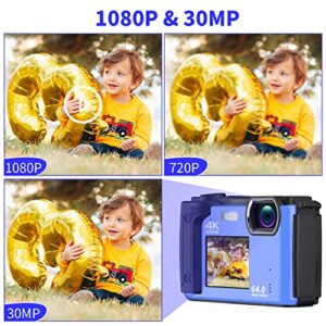 Digital Camera with SD Memory Card, 24MP 1080P Photography Camera for Kids Teens Birthday, 16X Zoom Small Portable Vlogging Camera for Boy Girl Video