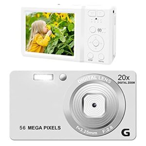 56mp digital camera, portable cameras with 2.7 inch lcd display, 20x digital zoom camera, with autofocus & time lapse, for travel and photography