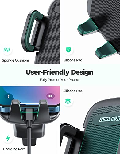 Beglero Car Vent Phone Mount, AC Vent Phone Holder with 3-Level Adjustable Clip, Air Vent Phone Holder Compatible with iPhone 13 12 SE 11 Pro Max XS XR, Galaxy Note 20 S20 S10 and More