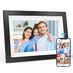 secura home wifi digital picture frame 10.1 inch ips hd touch screen smart cloud photo frame with 32gb storage, auto-rotate, wall-mountable, share photos and videos via frameo app from anywhere