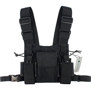lewong universal radio chest harness bag pocket pack holster  for two way radio (rescue essentials)
