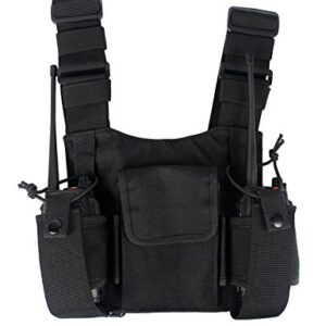 Lewong Universal Radio Chest Harness Bag Pocket Pack Holster  for Two Way Radio (Rescue Essentials)