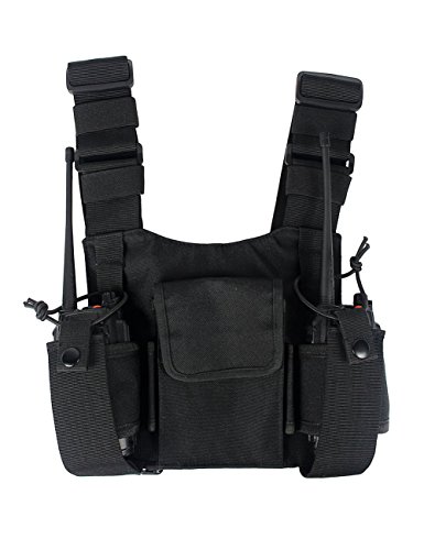 Lewong Universal Radio Chest Harness Bag Pocket Pack Holster  for Two Way Radio (Rescue Essentials)