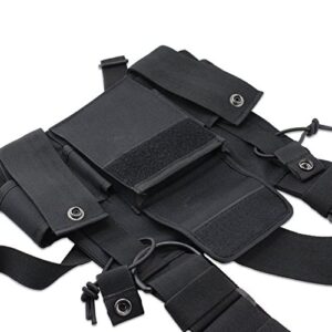 Lewong Universal Radio Chest Harness Bag Pocket Pack Holster  for Two Way Radio (Rescue Essentials)