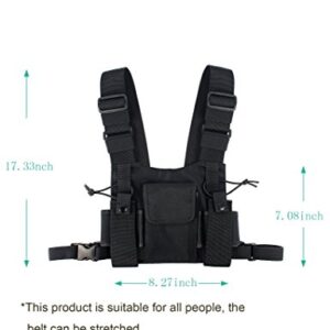 Lewong Universal Radio Chest Harness Bag Pocket Pack Holster  for Two Way Radio (Rescue Essentials)