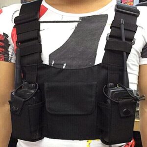 Lewong Universal Radio Chest Harness Bag Pocket Pack Holster  for Two Way Radio (Rescue Essentials)