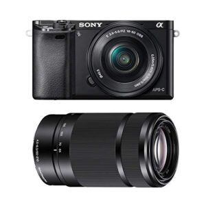 sony alpha a6000 mirrorless camera w/ 16-50mm + 55-210mm power zoom lenses