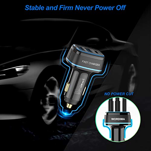 85w USB C Car Charger,WORDIMA USB Car Charger 3Port Fast Charger Cigarette Lighter USB Adapter Compatible with iPhone 14 13 12 Pro Max iPad Pro,Google Pixel,Oneplus,Samsung Galaxy S21,MacBook Pro Air