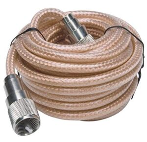 roadpro rp-8x18cl 18′ clear cb antenna mini-8 coax cable with pl-259 connector