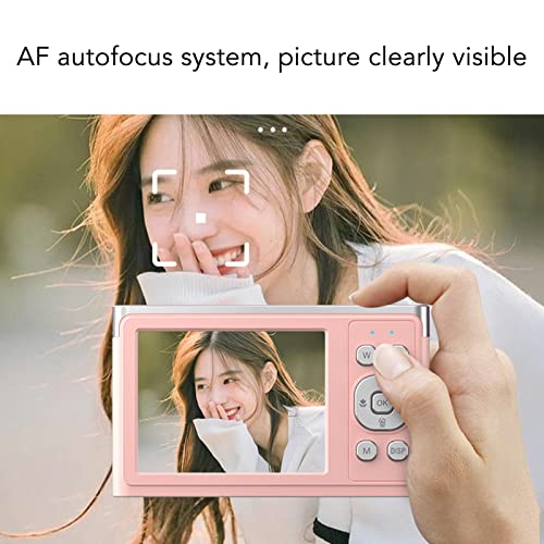 plplaaoo 4K Digital Camera,2.88in IPS HD Mirrorless Digital Camera for Photography and Video,AF Autofocus 16X Zoom 50MP Vlogging Camera,with LED Fill Light,Hand Strap,for Beginner (Pink)