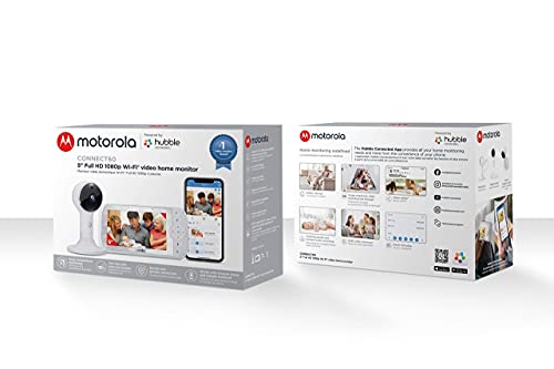Motorola Connect60-2 Dual Camera Hubble Connected Video Baby Monitor - 5" Screen, 1080p Wi-Fi Viewing 2-Way Audio, Night Vision, Digital Zoom and Hubble App (Connect60-2 Dual Camera) (Renewed)