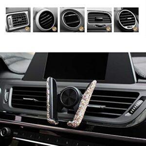 Bestbling Luxury Fashionable Convenient Bling Rhinestone Crystal Car Dash Air Vent Slip-On Adjustable Phone Holder for Easy View GPS Screen (Silver M Holder)