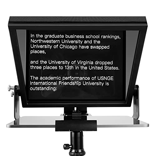 ILOKNZI 15 inch Liftable Teleprompter for All Tablets (12.9-inch Tablet), Remote Control and teleprompter app, 70/30 Beam Splitter Glass, Aluminum Body and a Packbag, Make Videos/Speech