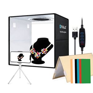 puluz 11.8inch / 30cm folding portable photography shooting light tent for product display, small photo studio tent box kit with 6 color backdrops for slr camera didigtal camera cellphone shooting