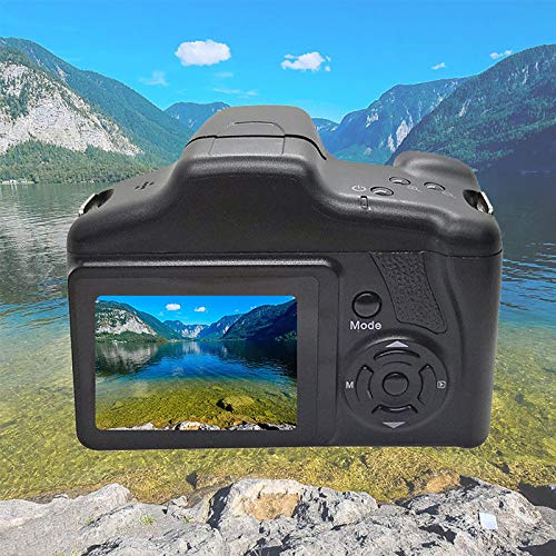 Peahog Digital Camera, 1080p Anti-Shake SLR Camera Time-Lapse Shooting, 2.4 Inch Tft LCD Screen 1080p 16x Zoom Anti-Shake, Anti-Shake Camera for Beginners (Black)