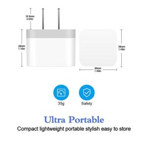 Dual USB Wall Charger, 2Pack 2.4A Double USB Wall Plug iPhone Fast Charger Block Box Brick Adapter for iPhone 14 13 12 11 Pro Max XS X 8 Plus,Samsung Galaxy S23 A53 A73 S22 S21 S20 S10 Note20 Ultra,LG