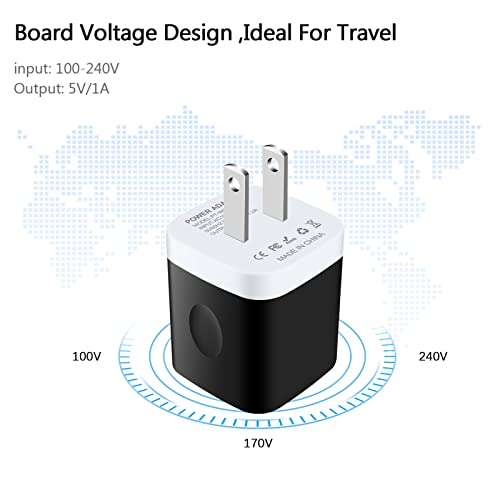 iPhone Wall Charging Block, 5Pack Single Port USB Wall Plug Charger Block Charging Adapter Power Brick Charger Box Head Compatible iPhone 11 6s/5 Samsung Galaxy A13 A53 A12 A11 A32 S20 S21 S10e Moto