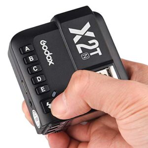 Godox X2T-N 2.4G Wireless Flash Trigger Transmitter Compatible with Nikon Camera Support i-TTL HSS 1/8000s Group Function LED Control Panel