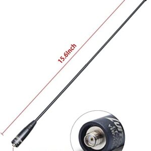 Walkie Talkie Antenna for Baofeng Antenna Upgrade 15.6-Inch Whip Dual Band UV VHF/UHF 144/430Mhz Antennas SMA-F for UV-5R UV-82 BF-F8HP (2 Pack)