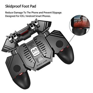 PUBG Mobile Controller with Phone Cooler and 4000mAh Power Bank for PUBG/Fortnite/Call of Duty, 4 Triggers PUBG Game L2R2 Controller Joystick with cooling fan for 4.7-6.5" Android Phones and iPhone