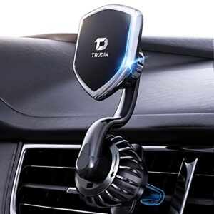 【military-grade magnetic vent hook】 phone holder for car【ultra sturdy】 hands-free car phone holder mount【sharp turns & bumpy roads friendly】 compatible with iphone, samsung,all smartphones (long arm)