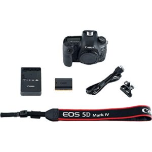 Canon EOS 5D Mark IV DSLR Camera (Body Only) (1483C002), 64GB Memory Card, Case, Corel Photo Software, 2 x LPE6 Battery, Charger, Card Reader, LED Light, HDMI Cable + More (Renewed)