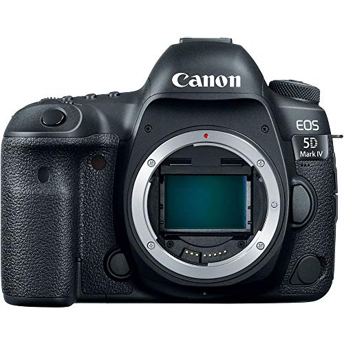 Canon EOS 5D Mark IV DSLR Camera (Body Only) (1483C002), 64GB Memory Card, Case, Corel Photo Software, 2 x LPE6 Battery, Charger, Card Reader, LED Light, HDMI Cable + More (Renewed)