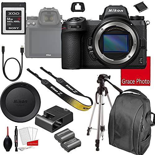 Grace Photo Nikon Intl., Nikon Z7II Mirrorless Digital Camera 45.7MP (Body Only)+ 64GB G Series XQD Memory Card +Accessory Bundle (19 Pieces)