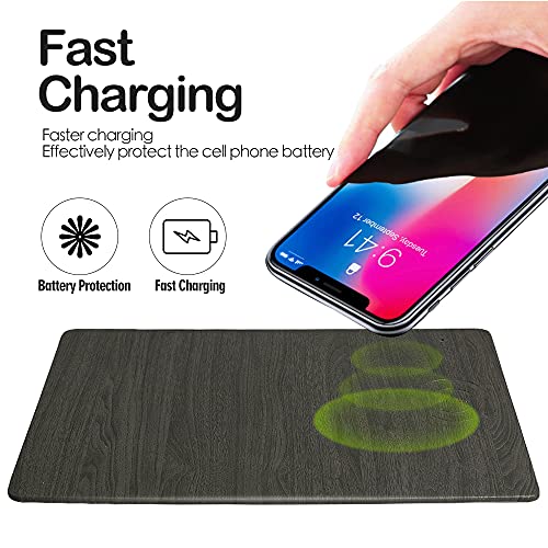 Fast Wireless Charger Mouse Pad,Fast Wireless Charging Mouse Mat 10w Qi Certified Case-Friendly for iPhone 14/14Pro/14Pro Max/13/13Pro/13Pro Max/12/12 Pro/11/11Pro/XR/X,Samsung Galaxy S10/S9 for Gifts