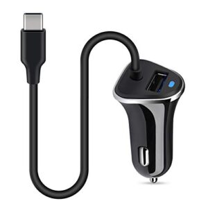 usb type c car charger,quick charge 3.4a usb car adapter with 3ft type c charging cable for samsung galaxy s23 ultra s22 s21 s20 a10e a20 a50 a51 a52 a70 s10 s9 s8 plus,note 20/10,lg g8 g7 v40 v35 v60