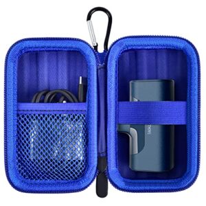 case compatible with iwalk small portable charger 4500mah/ 4800mah/ 3350mah power bank, battery pack storage holder bag fits for usb cable and accessories (box only) – blue