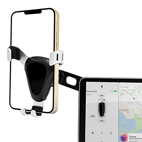 Optukeop Phone Mount for Tesla Model Y/3/X/S [Ultra Stable&Never Fall] Hands Free Car Phone Holder for 4-6.9" Phones, Angle Length Adjustable Arm Cell Phone Holder Car, Tesla Model Y 3 Accessories