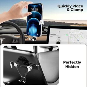 Optukeop Phone Mount for Tesla Model Y/3/X/S [Ultra Stable&Never Fall] Hands Free Car Phone Holder for 4-6.9" Phones, Angle Length Adjustable Arm Cell Phone Holder Car, Tesla Model Y 3 Accessories