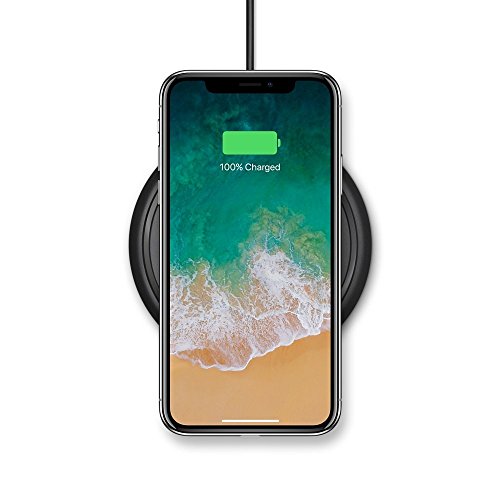 mophie 7.5W Wireless Charge Pad, 5W - 10W Output Range, Optimized for Apple Fast Charge, Qi-Compatible Charger for iPhone X, iPhone 8, iPhone 8 Plus, and AirPods/AirPods Pro (Black)