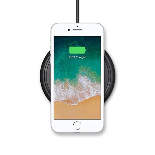 mophie 7.5W Wireless Charge Pad, 5W - 10W Output Range, Optimized for Apple Fast Charge, Qi-Compatible Charger for iPhone X, iPhone 8, iPhone 8 Plus, and AirPods/AirPods Pro (Black)