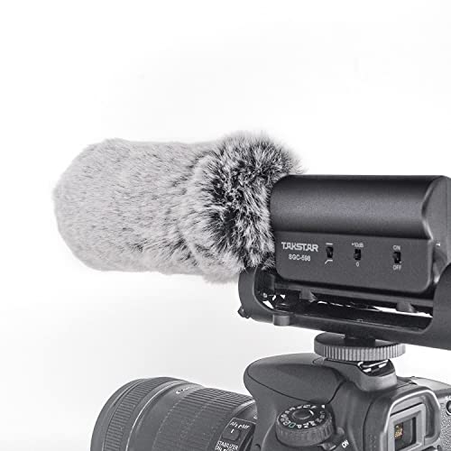 SGC-598 Interview Shotgun Microphone with Windscreen Muff, Cardioid Directional Condenser Video Mic for DSLR Camera Canon DV Camcorder, Compatible with Sony Mirrorless Cameras