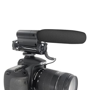 SGC-598 Interview Shotgun Microphone with Windscreen Muff, Cardioid Directional Condenser Video Mic for DSLR Camera Canon DV Camcorder, Compatible with Sony Mirrorless Cameras