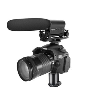 SGC-598 Interview Shotgun Microphone with Windscreen Muff, Cardioid Directional Condenser Video Mic for DSLR Camera Canon DV Camcorder, Compatible with Sony Mirrorless Cameras