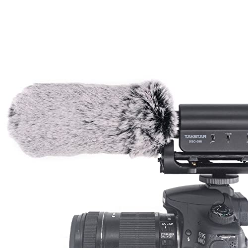 SGC-598 Interview Shotgun Microphone with Windscreen Muff, Cardioid Directional Condenser Video Mic for DSLR Camera Canon DV Camcorder, Compatible with Sony Mirrorless Cameras