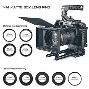 Tiltaing Mini Matte Box - Lightweight Filter Support with Top Flag for DSLR or Small Cine-Style Cameras Lenses | MB-T15