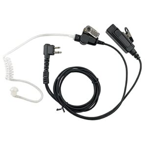 maximalpower headset earpiece with kevlar reinforced cable 2-pin for motorola two-way radios surveillance headset (rhf mot 2pin hq)