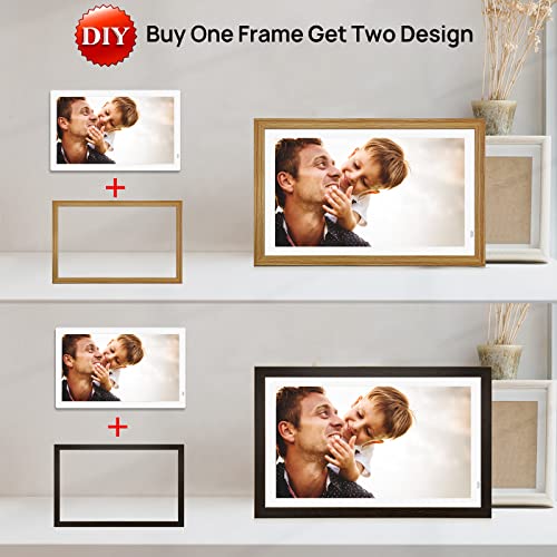 21.5 Inch Large WiFi Digital Picture Frame with 1920x1080 FHD IPS Screen, Send Photo/Videos Via APP or Email, 16GB Storage, Support USB Drive/SD Card Extend Storage, Manual Rotation, Wall Mountable