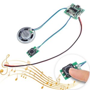 icstation recordable sound module, button control sound chip 8m mp3 wav music voice player programmable board with speaker for diy birthday music box greeting card father’s day creative gift