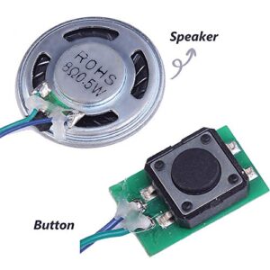 Icstation Recordable Sound Module, Button Control Sound Chip 8M MP3 WAV Music Voice Player Programmable Board with Speaker for DIY Birthday Music Box Greeting Card Father's Day Creative Gift