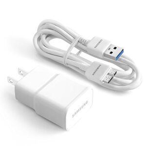 samsung charger ep-ta10jwe, 5.0v 2amp charger adapter with samsung data sync cable et-dq11y1we for galaxy s5/note 3 – non retail packaging – white